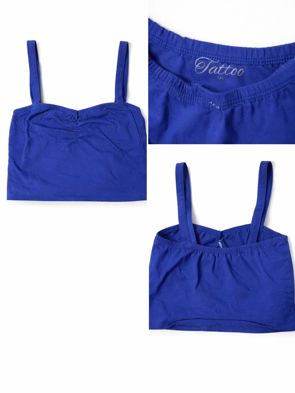 Tattoo vintage 2000s Blue Crop Tank Top